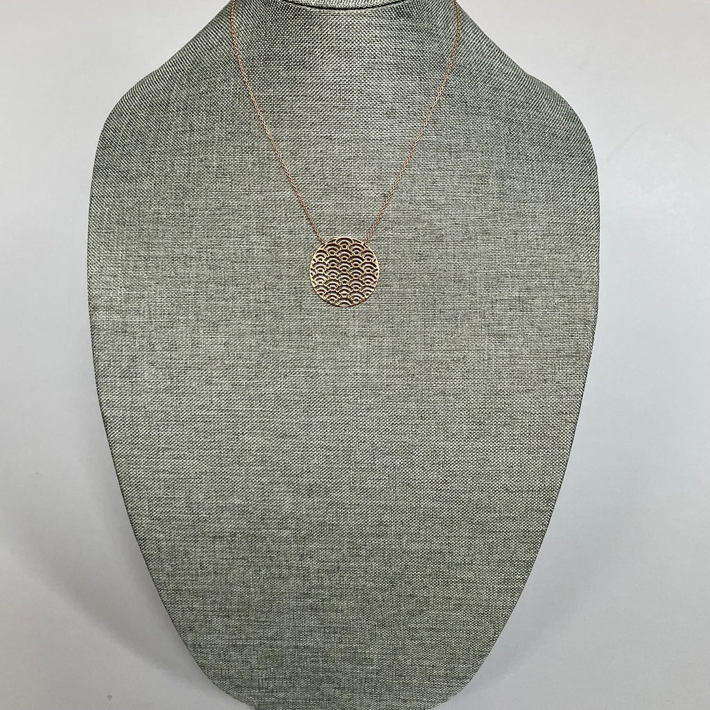 Elegant Geometric Rose Gold-Tone Pendant Necklace