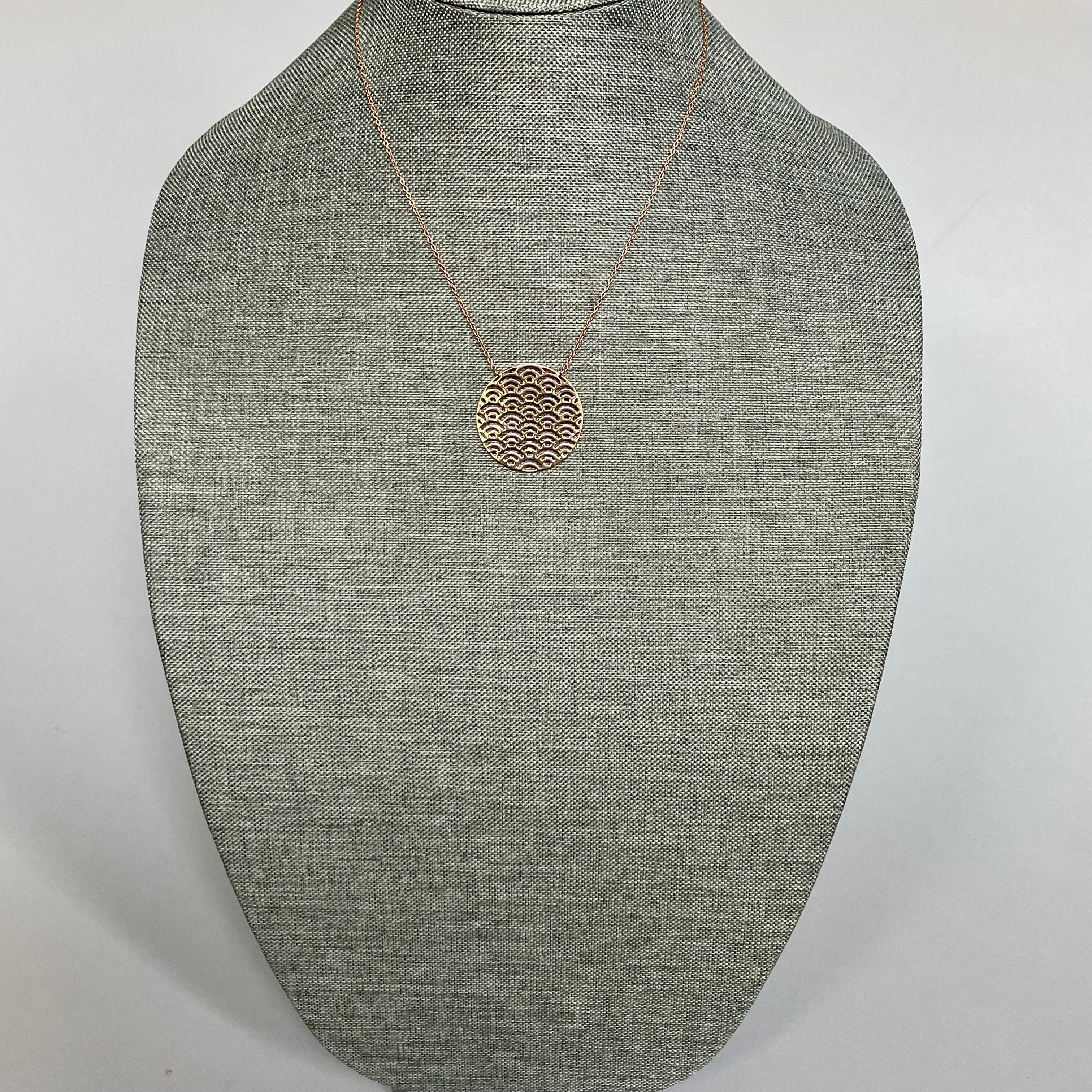 Elegant Geometric Rose Gold-Tone Pendant Necklace