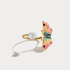 Charming Butterfly Pearl Ring