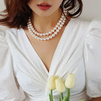 Elegant Faux Pearl Choker Necklace