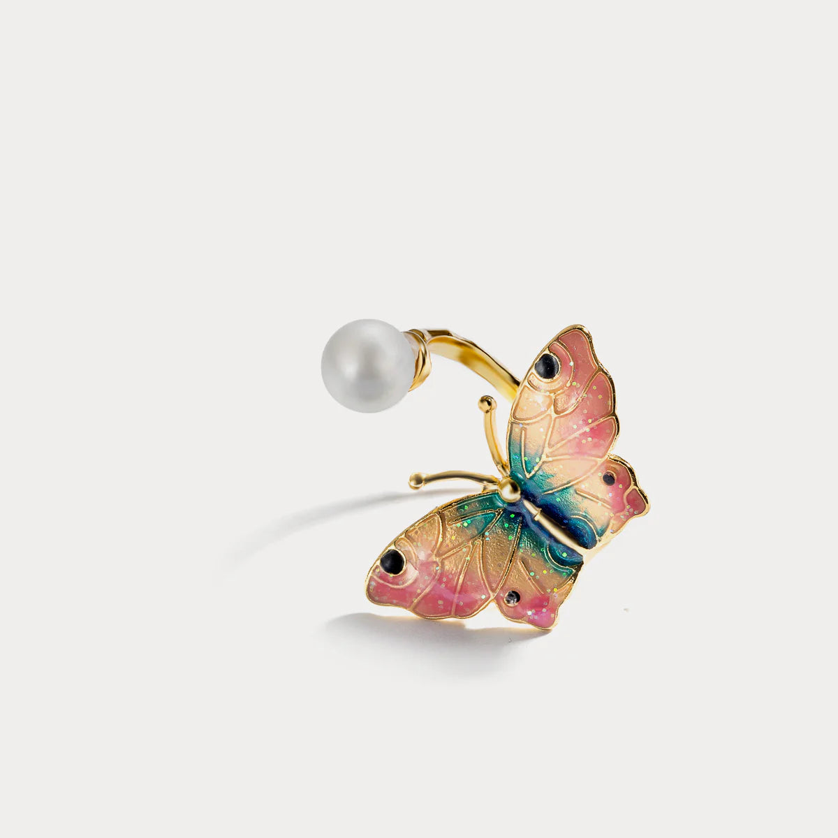 Charming Butterfly Pearl Ring