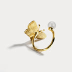 Charming Butterfly Pearl Ring