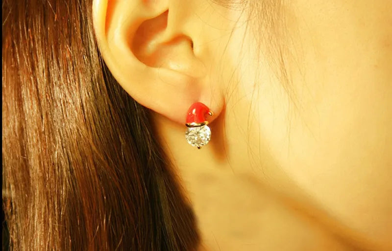 Snowman Rhinestone Ear Studs