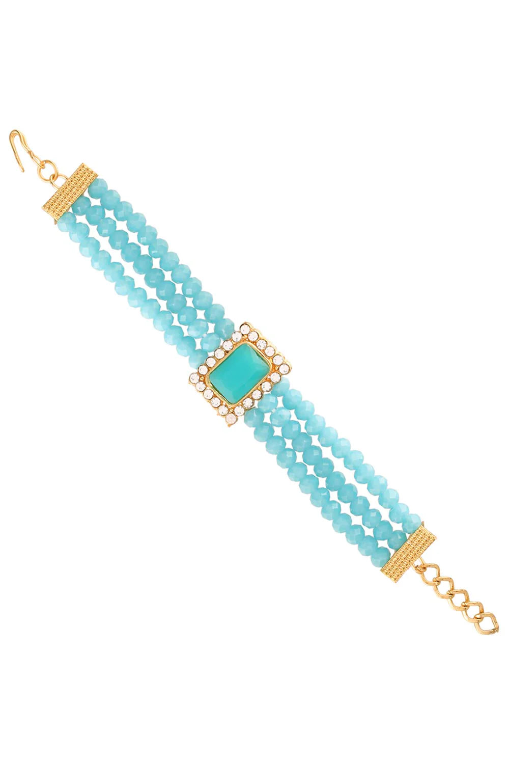 Elegant Beaded Bracelet With Crystal Accent
