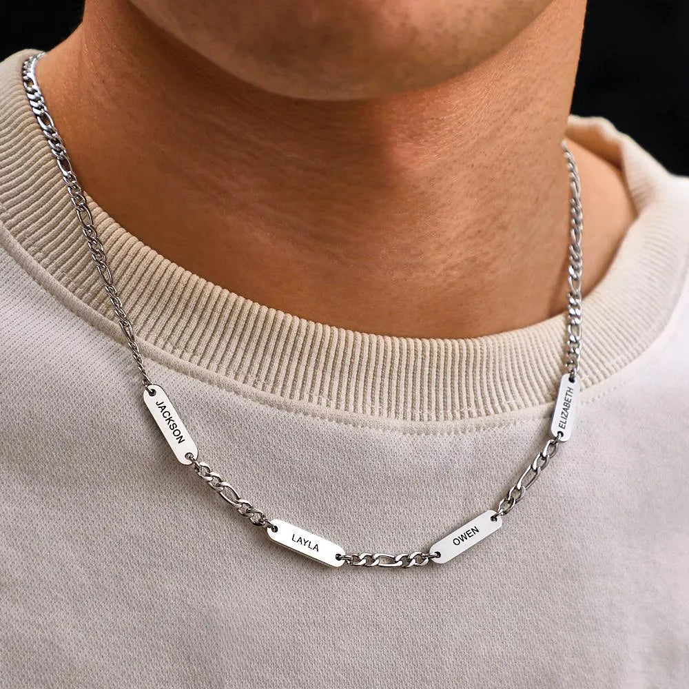 Personalized Stainless Steel Chain Necklace Fashionable Engravable Jewelry Gift for Men TJ-NP-0165